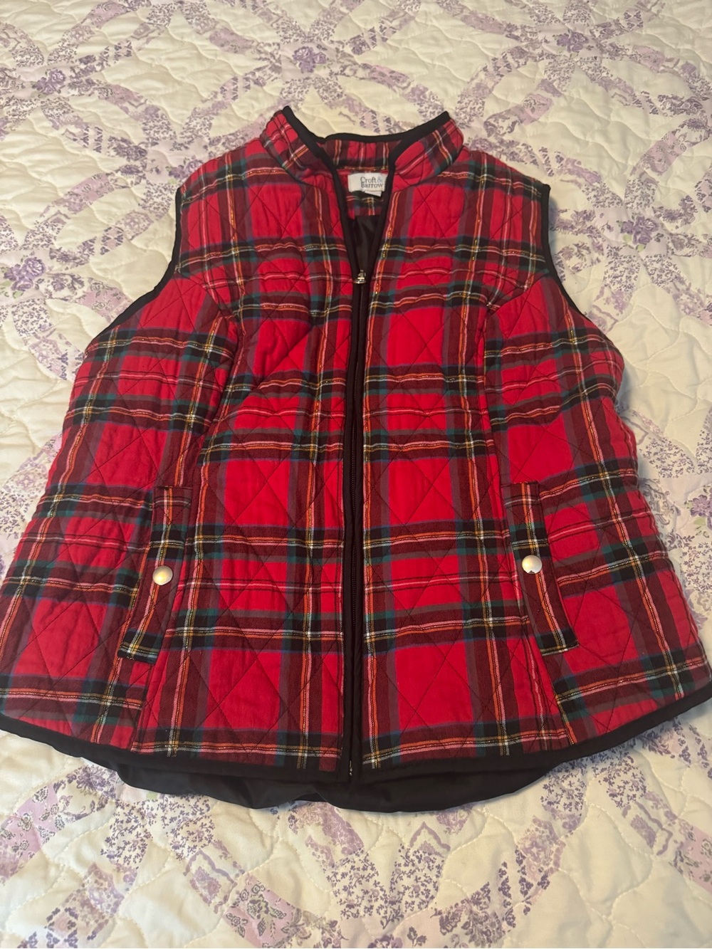 Ralph Lauren Red Tartan Quilted Vest